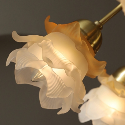6-Light Ceiling Suspension Lamp Modernist Style Flower Shape Metal Chandelier Lighting