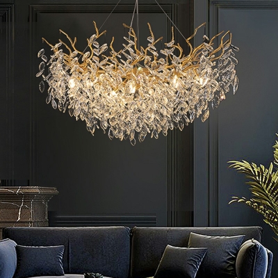 8 Lights Modern Crystal Tassel Chandelier Lighting Fixtures Elegant Living Room Ceiling Chandelier