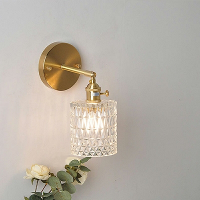 Brass Industrial Wall Mounted Light Fixture Glass Vintage Sconce Wall Lighting for Living Room