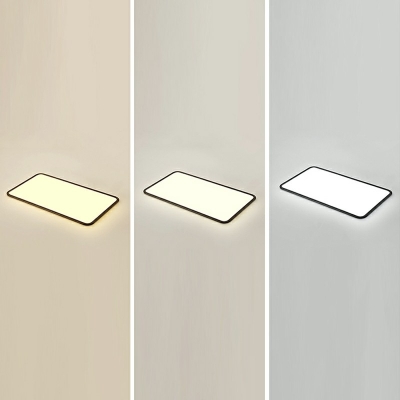 Contemporary Rectangular Flush Mount Light Fixtures Acrylic and Metal Led Flush Light