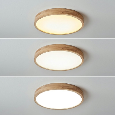 Contemporary Round Flush Mount Ceiling Light Fixtures Wood Ceiling Mounted Light