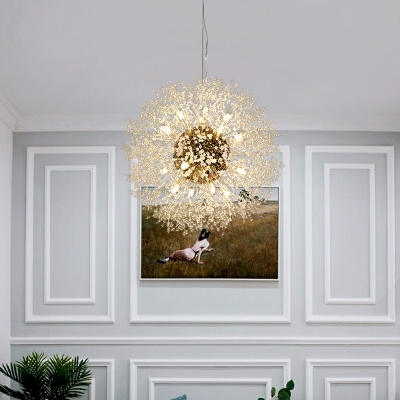 Creative Crystal Decorative Chandelier Dandelion Shape Light for Hall Corridor and Bedroom