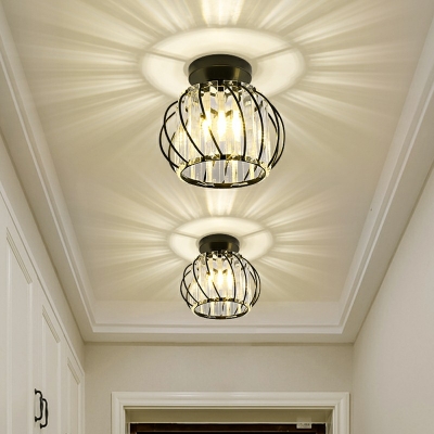 Creative Crystal Decorative Semi-Flush Mount Ceiling Fixture for Corridor Bedroom and Hall