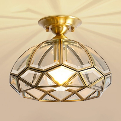 Creative Glass Colonial Style Semi-Flushmount Light for Corridor Hallway and Bedroom
