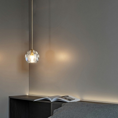 Crystal Globe 1 Light Elegant Modern Pendants Light Fixtures Bedroom Hanging Ceiling Light