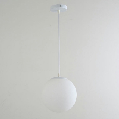 Globe Glass Suspension Pendant Modern Simplicity White Hanging Ceiling Lights