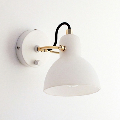 Industrial Wall Mounted Light Fixture White Vintage Sconce Lamp for Bedroom