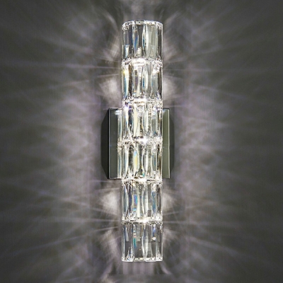Linear Wall Mounted Light Fixture Modern Elegant Crystal Flush Wall Sconce for Bedroom