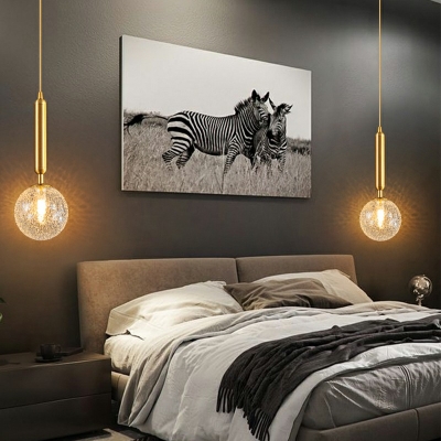 Modern Style LED Pendant Light Nordic Style Metal Glass Hanging Light for Bedside