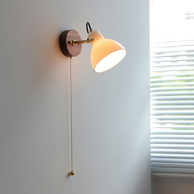 Modern Style LED Wall Sconce Light Nordic Style Wood Glass Wall Light for Bedside