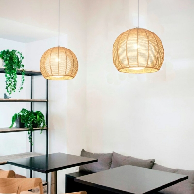 Modern Style Rattan Pendant Light Japanese Style Minimalism Hanging Light for Dinning Room Kitchen