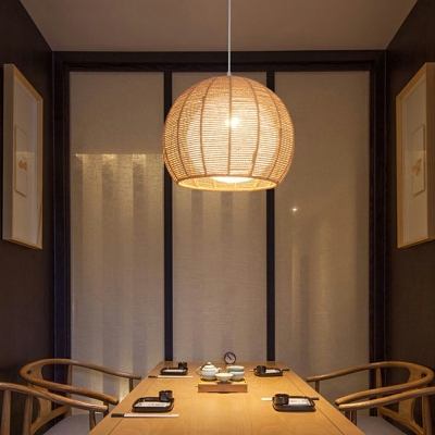 Modern Style Rattan Pendant Light Japanese Style Minimalism Hanging Light for Dinning Room Kitchen
