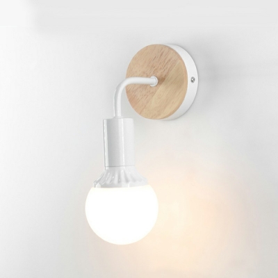 1 Lamp Wood Wall Sconces Lighting Fixtures Modern Minimal Wall Hanging Lights for Bedroom