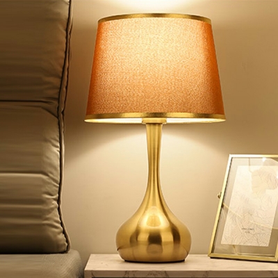 1-Light Bedside Table Lamps Minimalism Style Bell Shape Metal Nightstand Lamp