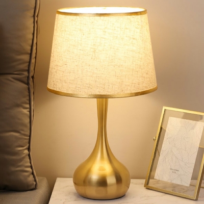 1-Light Bedside Table Lamps Minimalism Style Bell Shape Metal Nightstand Lamp