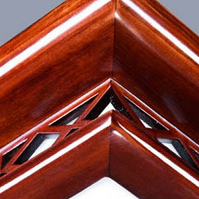1 Light Rectangular Flush Mount Light Fixture Modern Style Wood Flush Mount Ceiling Light in Brown