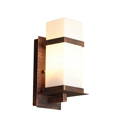 1-Light Sconce Lights Warehouse Style Rectangle Shape Metal Wall Lighting Fixtures