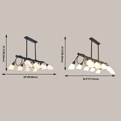 10-light Island Lamp Fixture Industrial Style Bell Shape Metal Pendant Lighting