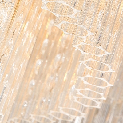 12-Light Chandelier Lighting Simplicity Style Waterfall Shape Metal Hanging Ceiling Light