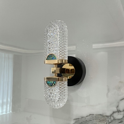 2 Light Crystal Wall Mounted Light Fixture Modern Wall Sconce Light for Bedroom