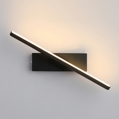 Black Rectangular Wall Sconce Modern Style Metal 1-Light Sconce Light Fixture