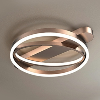 Bronze Ring Flush Mount Ceiling Light Modern Style Metal 2 Lights Flush Light