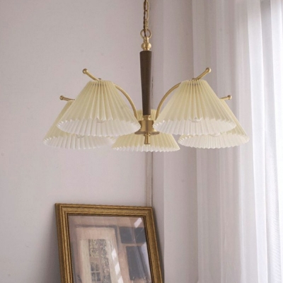 Chandelier Umbrella Shade Hanging Light Modern Style Fabric Pendant Light for Living Room