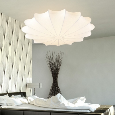 Contemporary Scalloped Flush Mount Ceiling Light Fixtures Fabric Ceiling Light