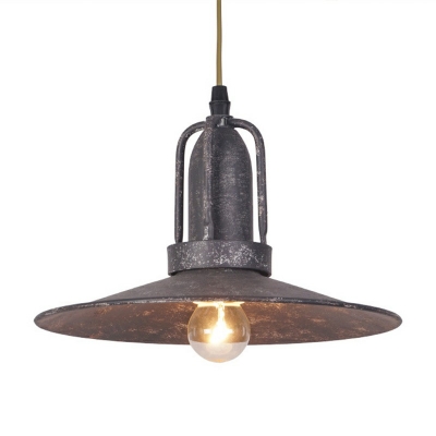 Distressed Gray Suspension Pendant 1 Light Hanging Light Fixtures for Living Room