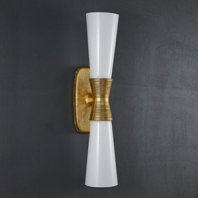 Glass Metal LED Wall Light Postmodern Style Retro Wall Sconce Light for Bedside