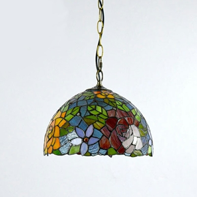 Hanging Lamp Semicircular Shade Modern Style Glass Pendant Light Fixture for Living Room