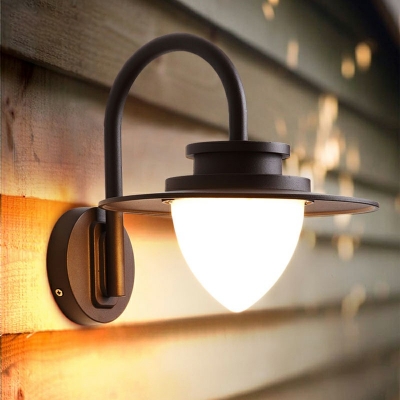 Industrial Glass 1 Light Wall Light Lamp Sconce Black Vintage Outdoor Wall Mounted Light Fixture