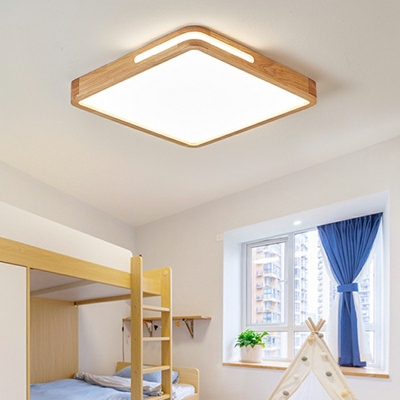 Modern Flush Mount Fixture Wood Flush Mount Ceiling Lamp for Bedroom