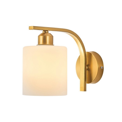 Modern Style Sconce Light Fixture Glass 1-Light Wall Light Fixture in Gold