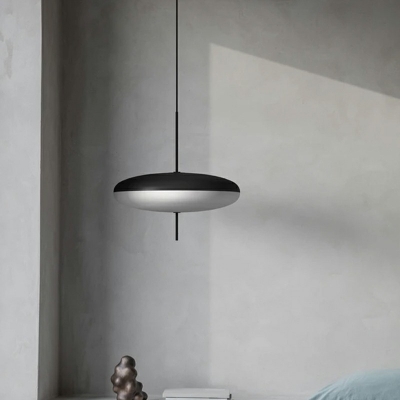 Nordic Disk-Shaped Tapered Pendant Light Metal and Acrylic Ceiling Pendant Light