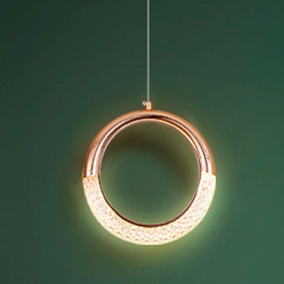 Nordic Ring-Shaped Hanging Pendant Lights Metal ands Acrylic Down Lighting Pendant