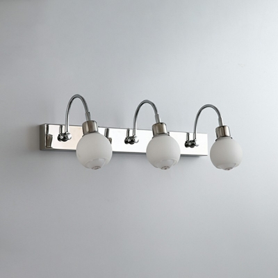 Three Lights Industrial Gooseneck Wall Sconce Lighting Glass Vanity Light Fixtures
