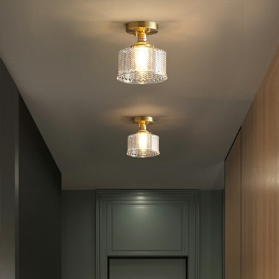 Ultra-Modern Ceiling Mounted Fixture Glass Flush Ceiling Light for Corridor