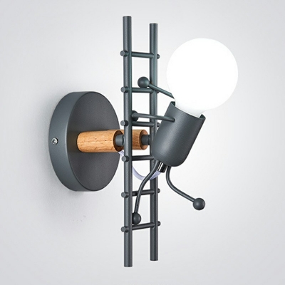 1 Light Metal Creative Wall Sconce Light Fixtures Modern Basic Sconce Lamp for Child's Room