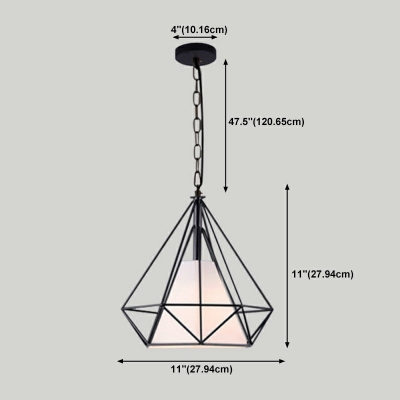 1 Light Metal Industrial Cone Suspension Pendant Vintage Hanging Ceiling Light for Bedroom