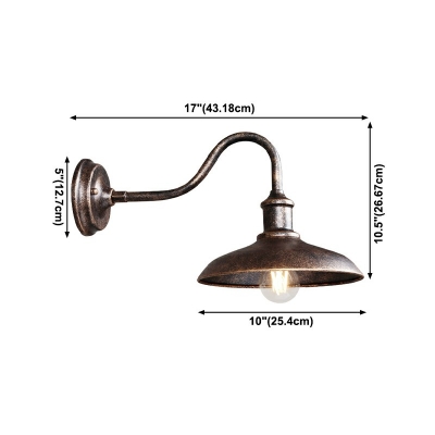 1-Light Sconce Light Fixtures ​Industrial Style Cone Shape Metal Wall Lighting