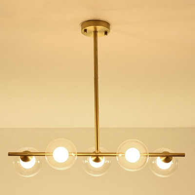6-Light Island Lighting Modernism Style Round Shape Metal Pendant Light Fixture