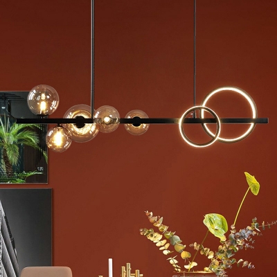 6-Light Island Lighting Simplicity Style Globe Shape Metal Neutral Light Hanging Pendant Lights