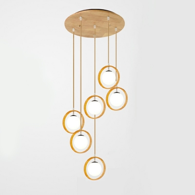 Contemporary Down Lighting Pendant Wood Material Hanging Pendant Light for Living Room