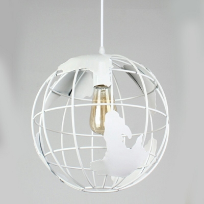 Globe 1 Light Metal Suspension Lamp Modern Minimalist Pendant Light for Living Room