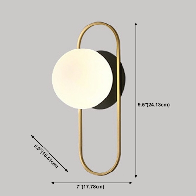 Gold Circle Wall Light Fixture Modern Style Metal 1-Light Wall Mounted Lamp