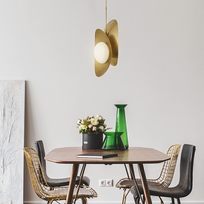 Hanging Lamp Leaf Shade Modern Style Glass Pendant Lighting for Living Room
