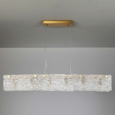 Modern Glass Chandelier Lighting Fixtures Linear Minimalism Island Pendant Lights for Living Room