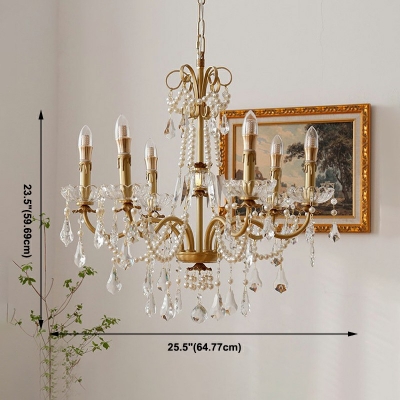 Pendant Light Fixture Candle Shade Modern Style Crystal Pendant Chandelier for Living Room