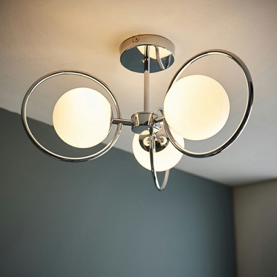 Ultra-Modern Glass Flush Mount Ceiling Lamp 5 Head Flush Mount Fixture for Bedroom